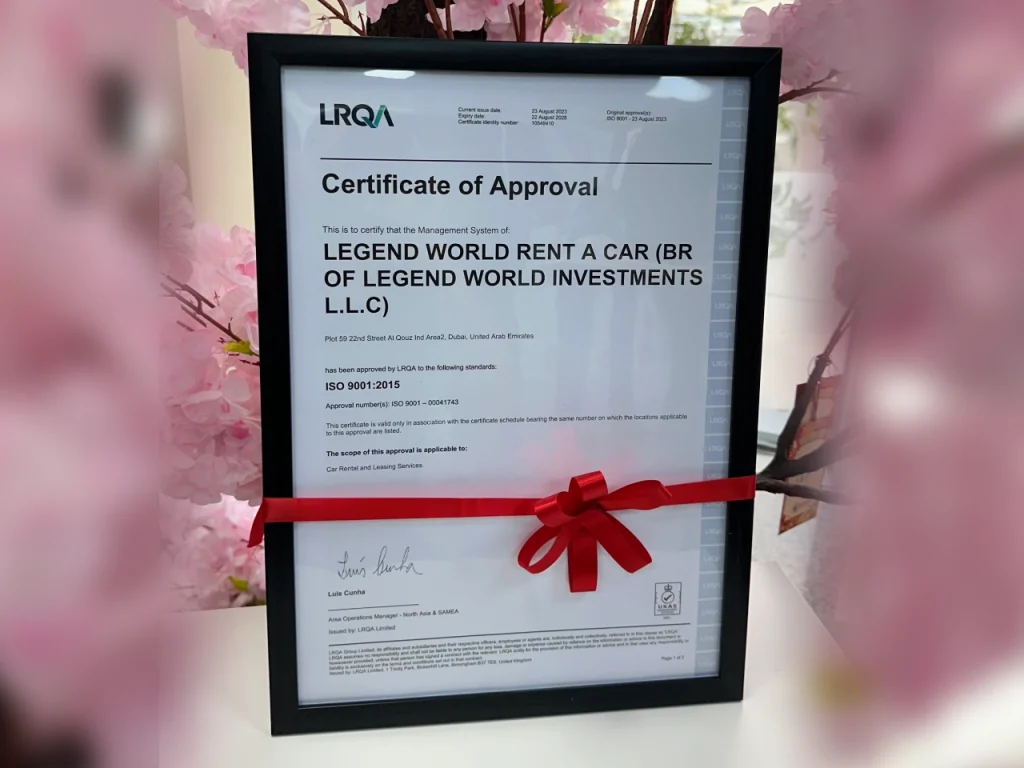 ISO certificate Legend