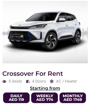 Crossover Rental Rate Card